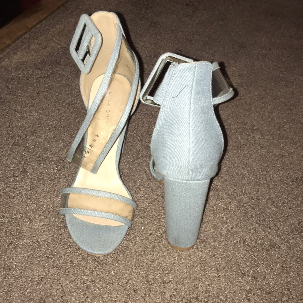 Denim n clear strap sandal
